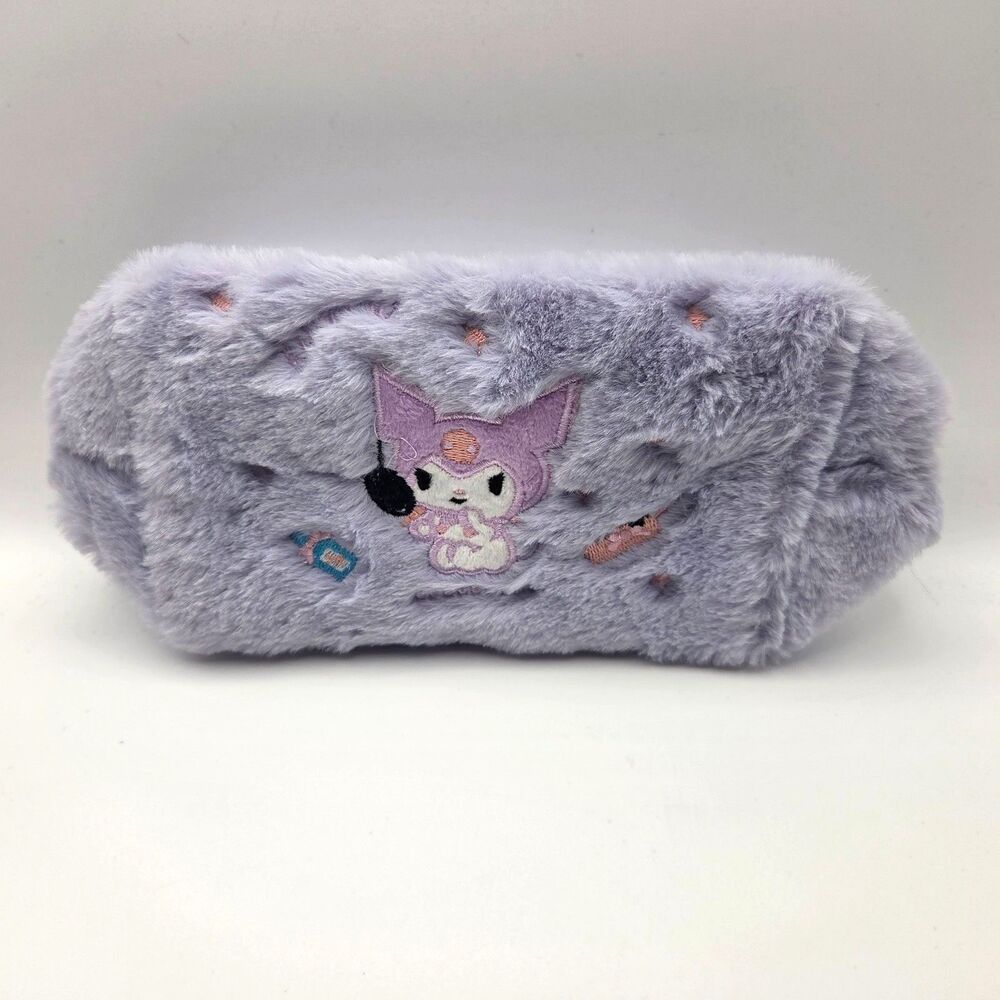 Kuromi Fluffy Pencil Pouch Sanrio Plush Pencil Case